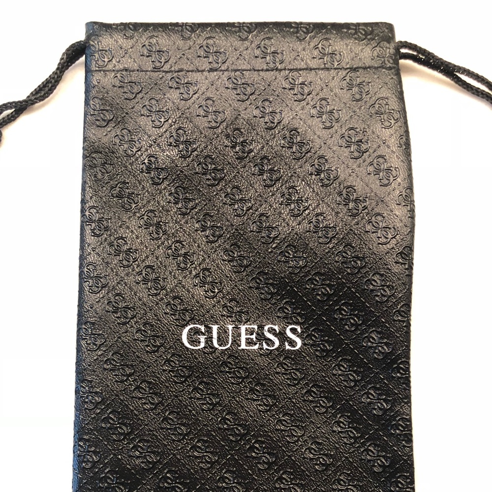 Brand New GUESS Black Eye Sun Glasses Case Pouch